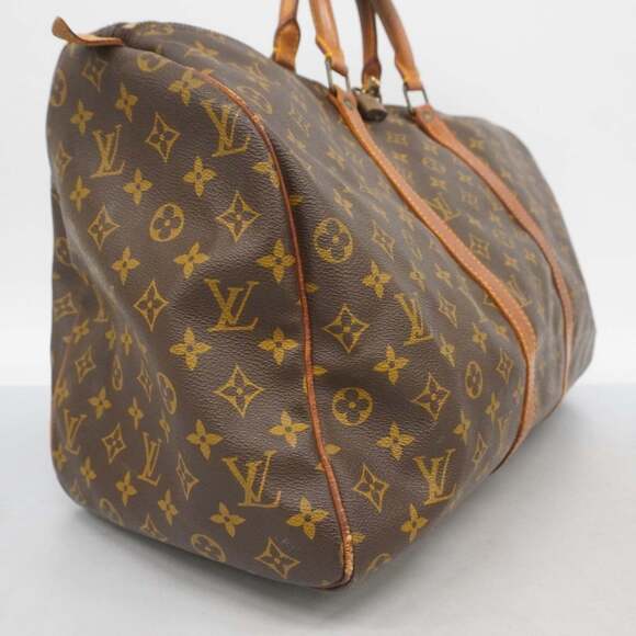 LOUIS VUITTON Brown Monogram Keepall 50 Boston Bag